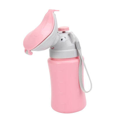 BabyOneStop Portable Car Urinal for Kids Pink Travel Potty Bottle with Leak-Proof PP Design