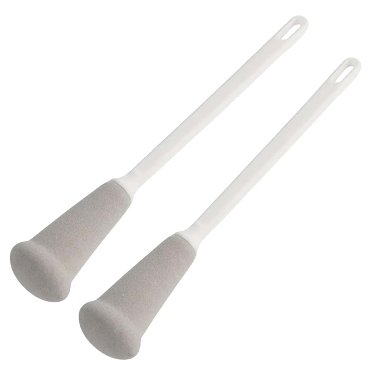 ELEMNTS Long Handle Sponge Bottle Brush, 12” Long Wand, 2-Pack, Foam Sponge on a Stick for Cleaning Cups, Glassware