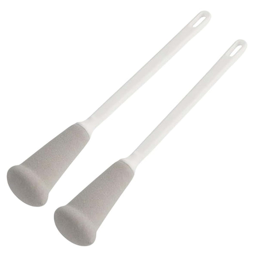ELEMNTS Long Handle Sponge Bottle Brush, 12” Long Wand, 2-Pack, Foam Sponge on a Stick for Cleaning Cups, Glassware
