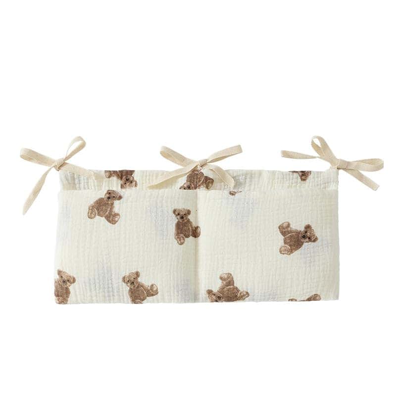 Tustao White Bedside Hanging Organizer With Little Bear Design
