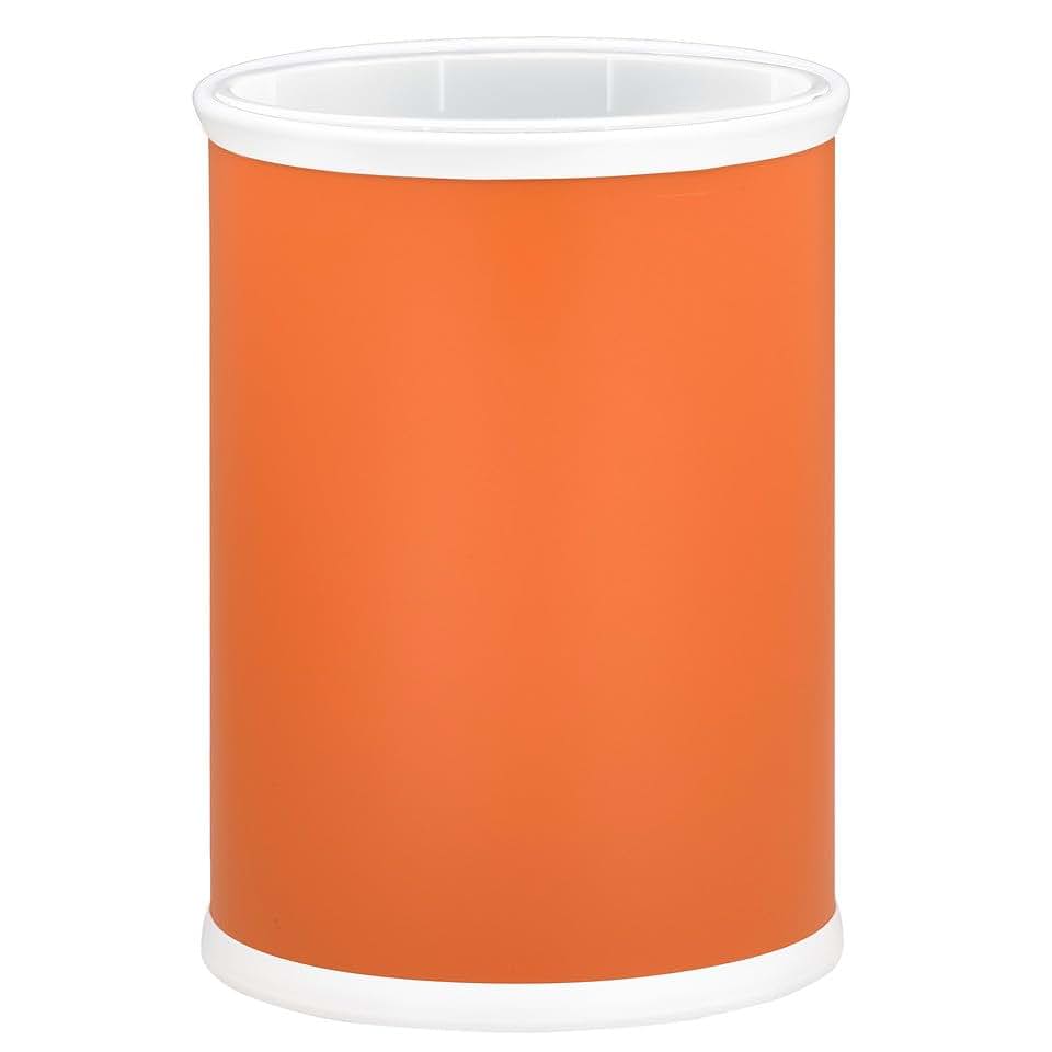 Kraftware Rainbow Oval Wastebasket with Liner, Orange