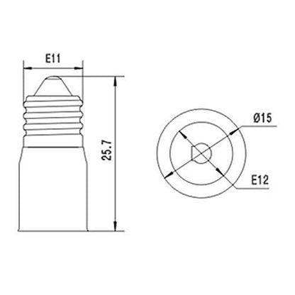 E-Simpo E11 to E12 Light Socket Adapter, 6-Piece Set