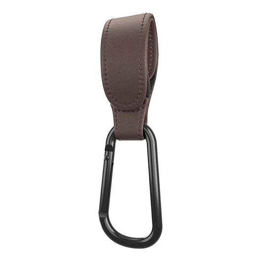 Jojobasec Portable Stroller Hook In Coffee With Adjustable Strap