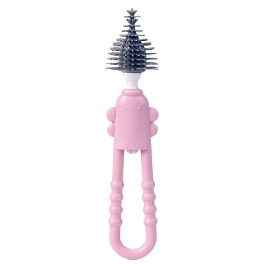 Gllehkt Baby Bottle Brush Nipple Brush Soft Silicone Feeding Bottle Brush Cleaning Brushes 360Degree Rotatable Pacifier