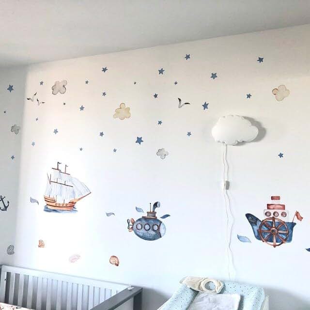 Art In Colors Pirate Ship Wall Decal Large Nautical Nursery Decor