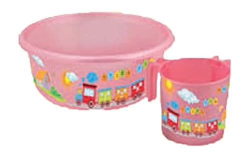 Judaica Place Childrens' Wash Cup Set With Multicolor Train Design