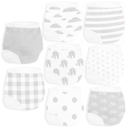 BaeBae Goods Potty Training Underwear Boys & Girls 8 Pack, Absorbent Cotton Baby Toddler Training Pants 12M 2T 3T 4T