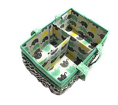 Bacati Elephants Unisex Nursery Fabric Storage Caddy (photo 4)