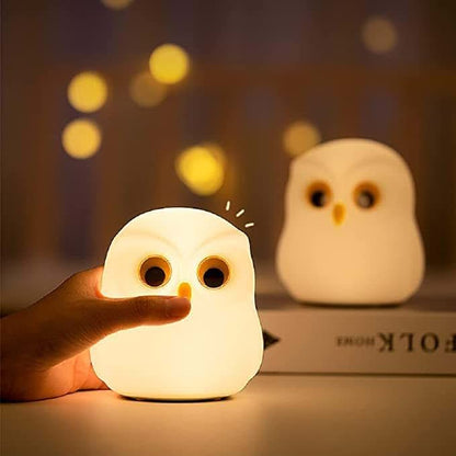 Cute Owl Night Light for Kids with USB Rechargeable Multi-Color Silicone