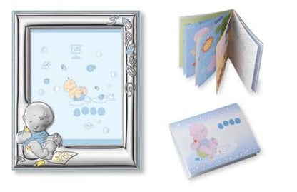 Sterling Touch Sterling Silver Picture Frame With Booklet. 5" X 7". Made In Italy (Boy)