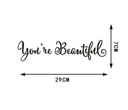 Anso Bathroom Wall Sticker You're Beautiful Mirror Quote Decal