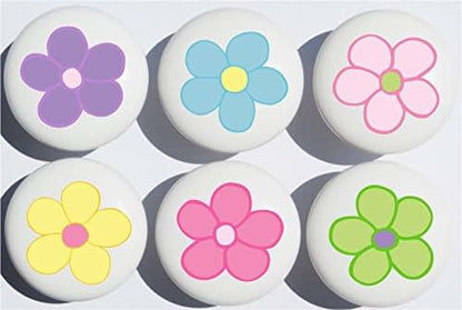 Presto Wall Decals Pastel Daisy Flower Drawer Pull Set, of 6
