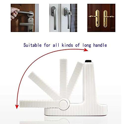 ZogeeZ Childproof Door Lever Lock, 2-Pack With Adhesive Install And Foam Wall Bumper