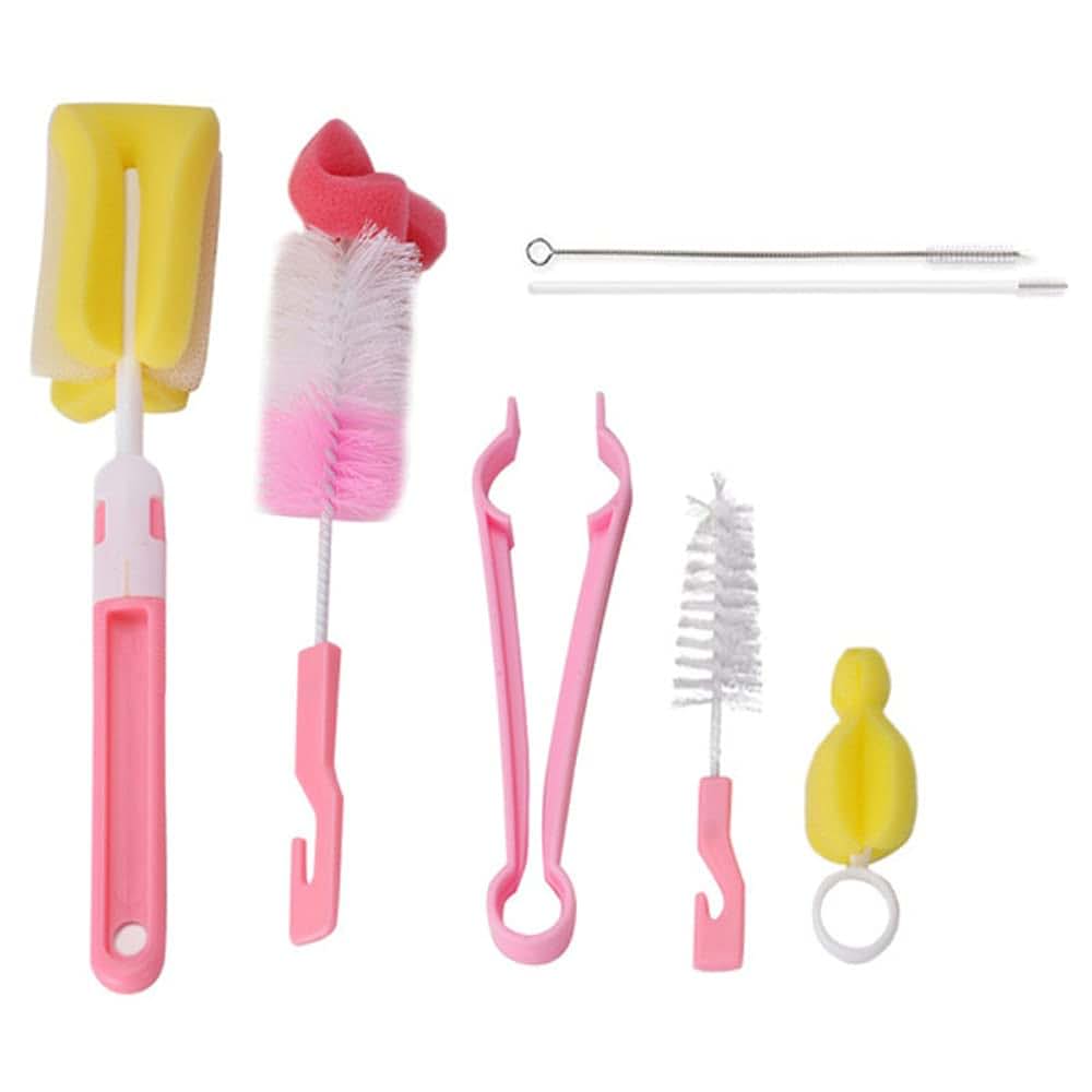 Mr.S Shop 7-Piece Baby Bottle And Nipple Cleaning Brush Set