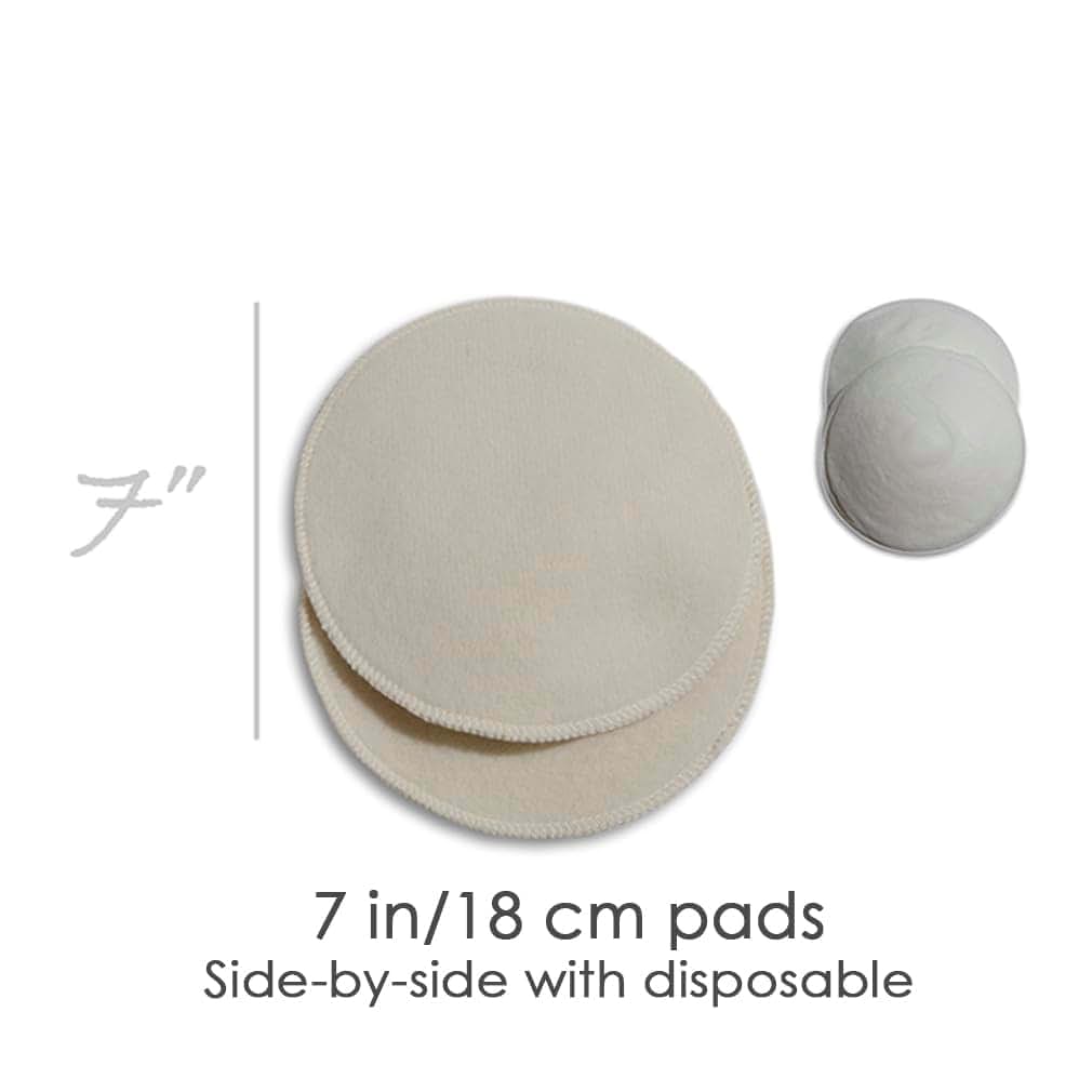 LANACare Soothingly Soft Merino Wool Nursing Pads, Style Softline, Extra Thickness, 7 in. Diameter (photo 3)