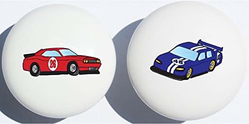Presto Wall Decals Red and Blue Stock Race Car Ceramic Drawer Pulls