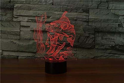 Fishing 3D Illusion Night Light for Kids Room Decoration