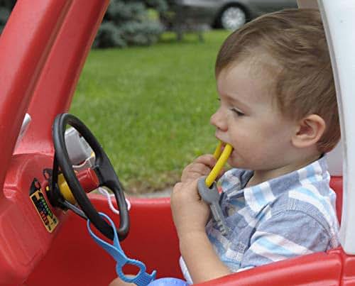 4-Pack Silicone Toy Safety Straps with Push Button Buckle