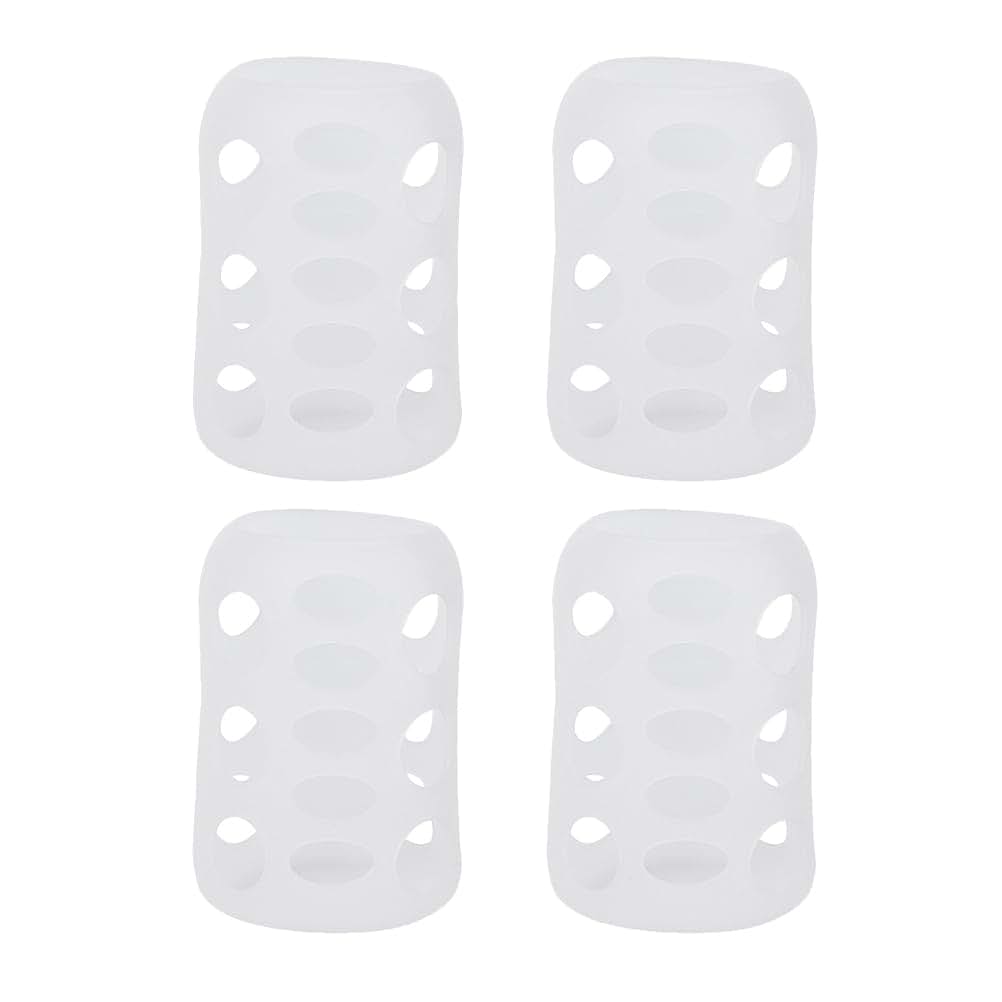 Showeroro 4 Pack Baby Bottle Sleeves Silicone Cover With Hollow Scale Design