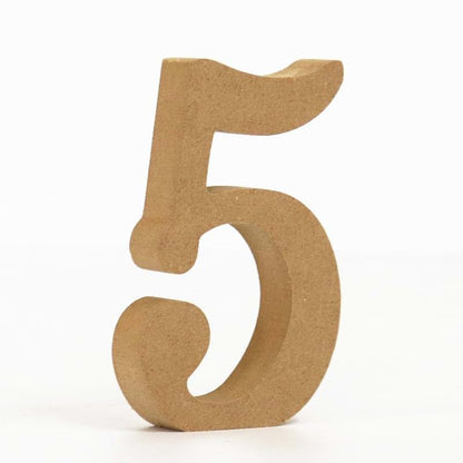 ZoTuoART Number 5 Ornament, High-Density Solid Pine Fiberboard Wooden Craft