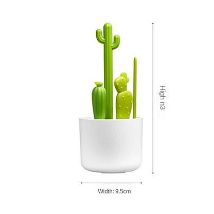 Geynutaly Cactus Bottle Brush Cleaning Set, Green and White (photo 3)