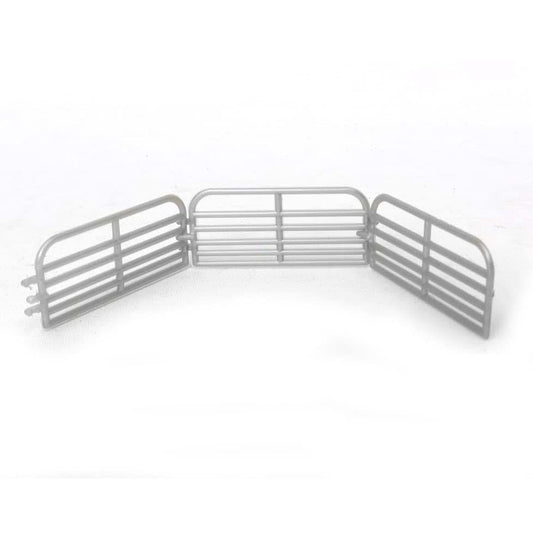 Standi Toys 1/64 Scale Silver Cattle Gate 3-Pack for Farm Displays