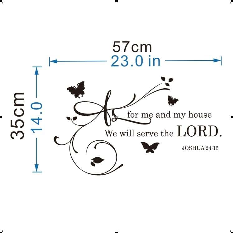 YOYOYU ART HOME DECOR Bible Verse Wall Decal Joshua 24:15 Butterfly Christian Vinyl Wall Art (photo 2)