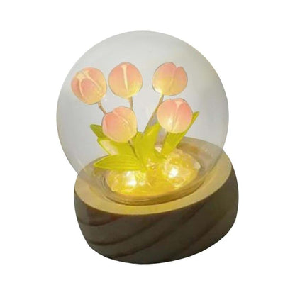 Anso Handmade Tulip Night Light Table Lamp 5 Flowers Decoration