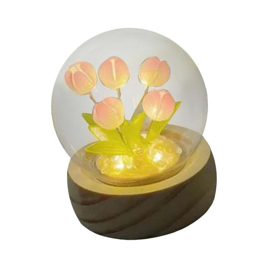 Anso Handmade Tulip Night Light Table Lamp 5 Flowers Decoration