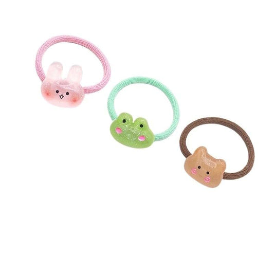 ZIIVIEVS 6pcs Cute Cartoon No Harm Hair Loops for Kids Teddy Bear Headband Accessories