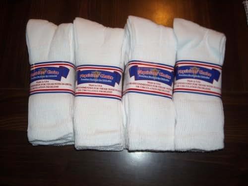 Physicians' Choice Diabetic Crew Socks - 12 Pair 13-15 White