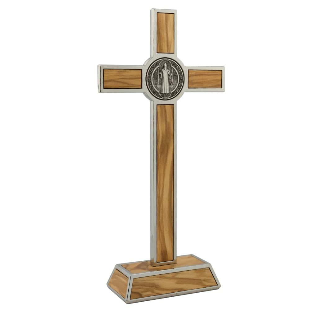 Village Gift Importers Standing Saint Benedict Medal Crucifix (photo 3)