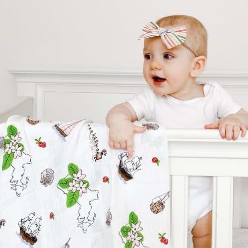 Little Hometown Massachusetts Floral Baby Blanket Gift Set