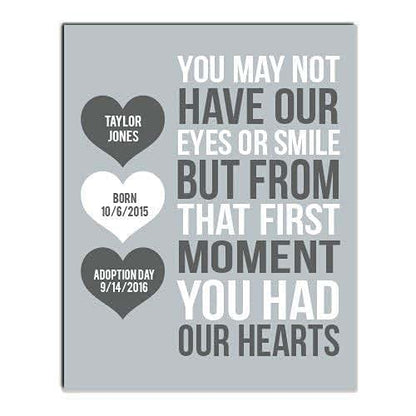 Canary Road Personalized You Had Our Hearts Adoption Print | Adoption Gift | Gotcha Gift | Gotchya Day | Adoptive (photo 3)