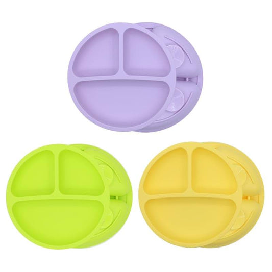 Yummy Baby Products Deluxe Silicone Plates 3 Pack With Suction