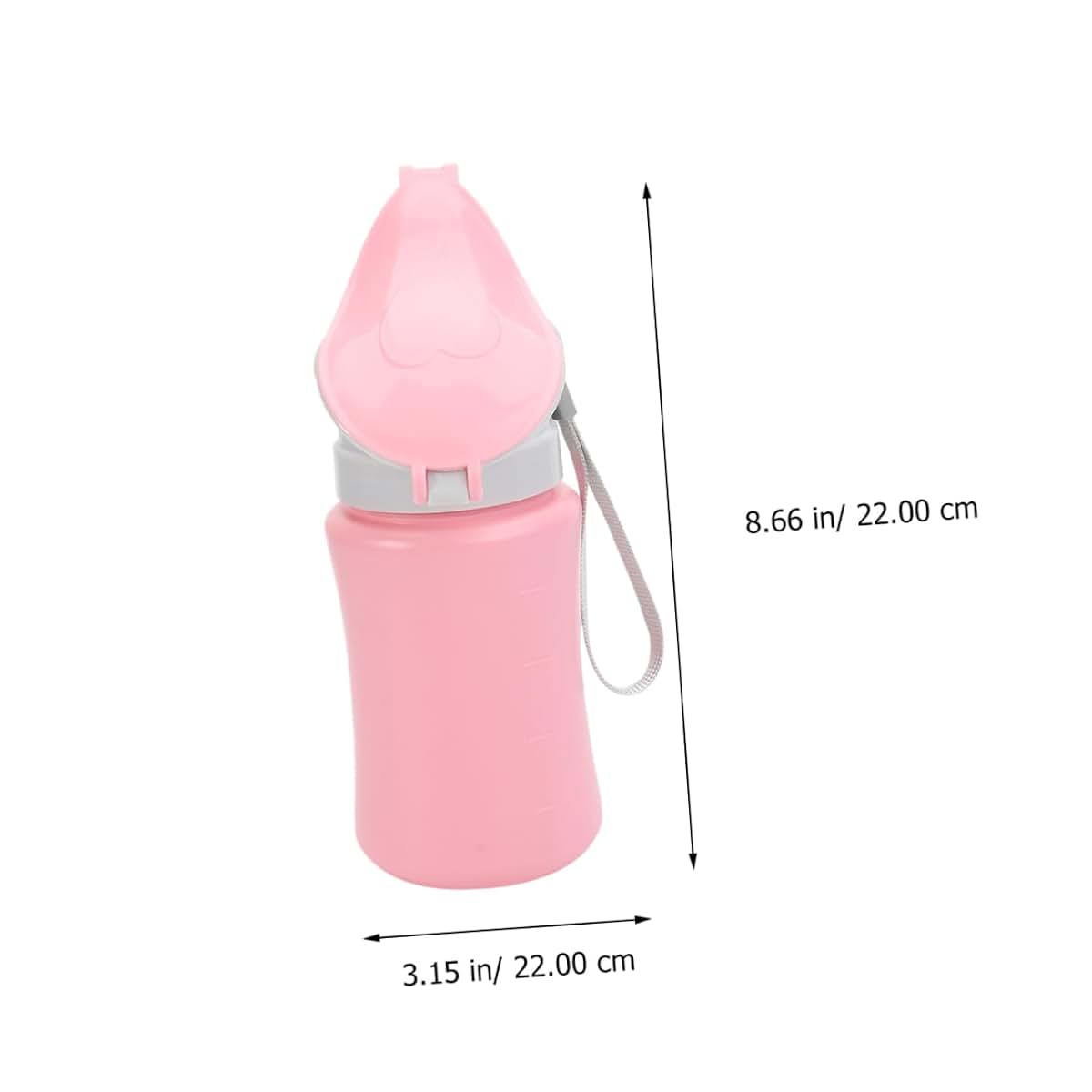 BabyOneStop Portable Car Urinal for Kids Pink Travel Potty Bottle with Leak-Proof PP Design