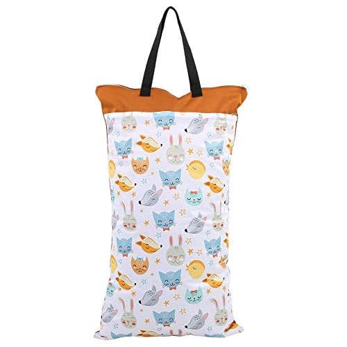 Large Hanging Wet/Dry Pail Bag for Cloth Diapers, Waterproof Reusable
