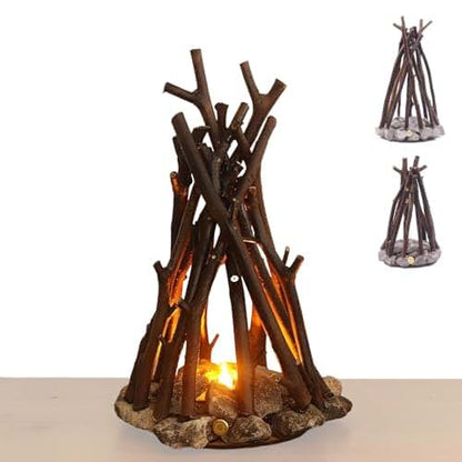 Campfire Lamp Night Light with Realistic Flame Sound