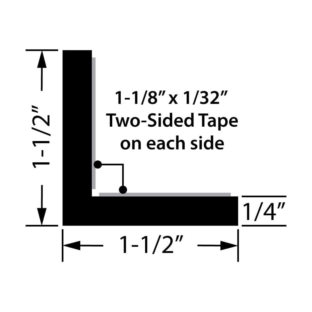 Outwater White 1-1/2" X 1-1/2" Wall Corner Protector Trim with Adhesive, 8FT Length, 6 Pack (photo 2)