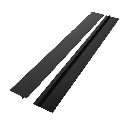 QIEIEI 2 Pack Silicone Stove Gap Covers, T-Shaped Counter Fillers, Black