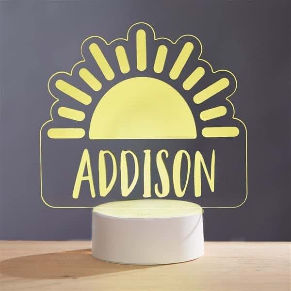 Personalization Universe Personalized LED Night Light with Sunshine Design - Unique Kids Room Decor, Custom Engraved (photo 2)