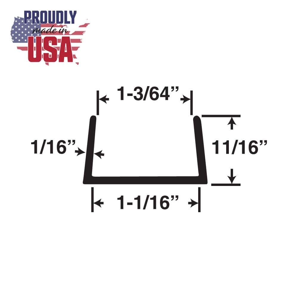 Outwater Plastics Black Styrene U-Channel Edge Protection (Pack of 4) (photo 2)