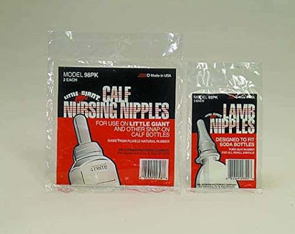 Little Giant Lamb Nursing Bottle Nipples, Screw On Feeding Tops 3 Pack