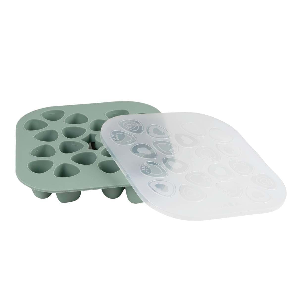 Béaba Silicone Mini Multiportion Tray In Sage Green