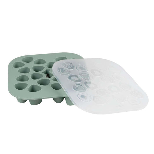 Béaba Silicone Mini Multiportion Tray In Sage Green
