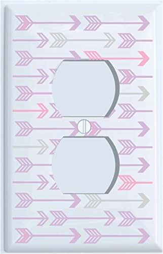 Presto Wall Decals Pink and Purple Arrow Print Outlet Covers/Arrows Woodland Nursery Wall Decor for Baby Girls (Outlet