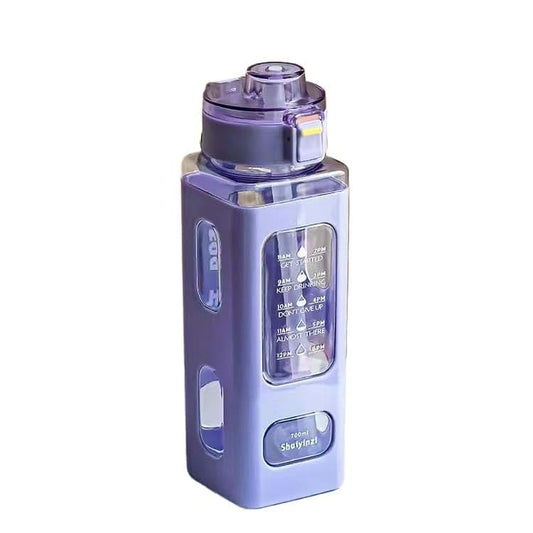 KAYNO Plastic water cup with a lid and a straw, suitable for students. It is in a Korean style, perfect for summer