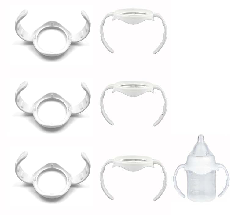 XTSWFC 6Pack Baby Bottle Handles for Evenflo Wide Neck 5oz/6oz/9oz Baby Bottle, Ergonomic Non Slip Grip Easy Changing