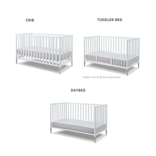 Sorelle Mia 3-in-1 Convertible Crib in White Beech Wood (photo 3)
