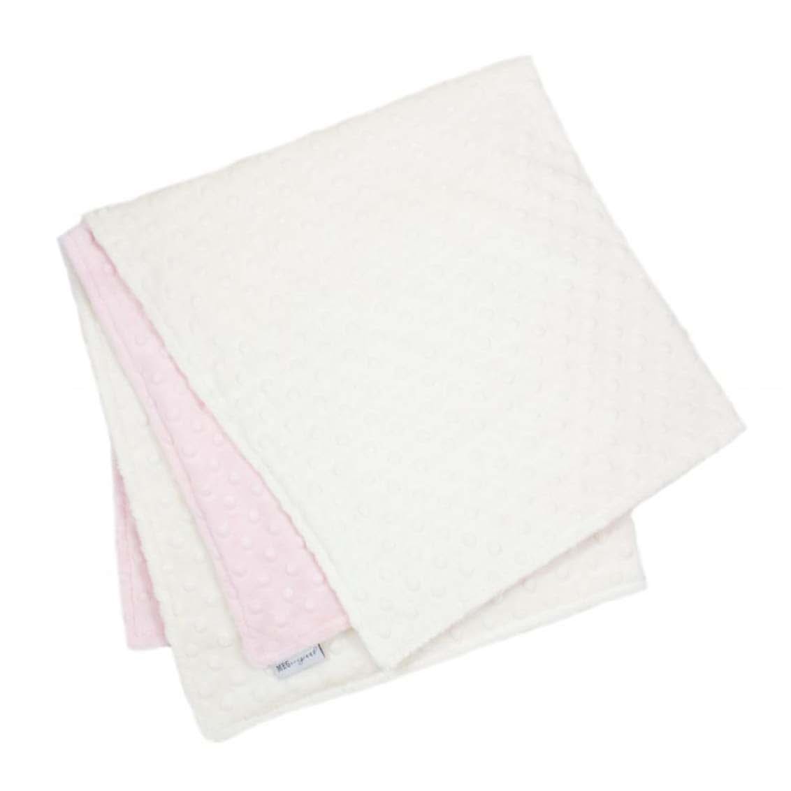 MEG Original Pink & Ivory Minky Dot Baby Crib Blanket 29x51